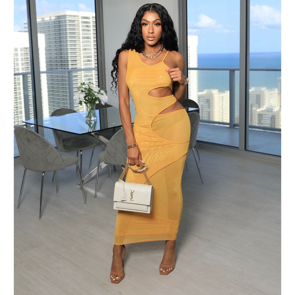 Hot Girl Summer Dress in Mustard
